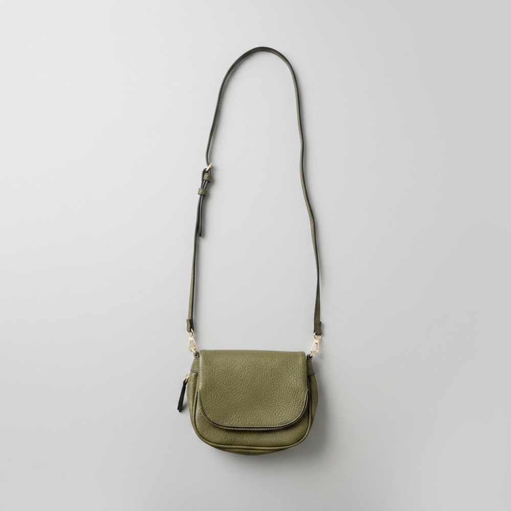 Moda Luxe Diva Olive Green Faux Leather Crossbody Bag